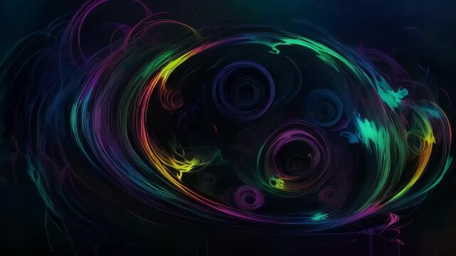 Abstract Blue Purplewellow Wave Flowing dynamic Background Spiral concentric pattern