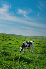 Grazing Cow in Field