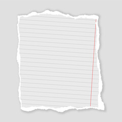 block page ripped torn paper with rulled page