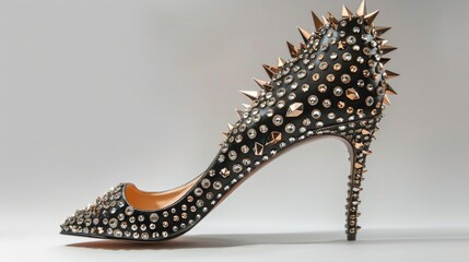 Studded high heel footwear