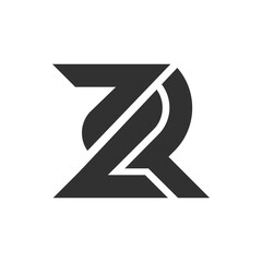 the logo consists of the letter Z and R. Abstract, outline and elegant.