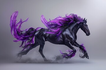 Obraz premium Epic Horse Galloping with Majestic Purple Mane