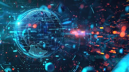 Fototapeta premium Eyecatching Quantum Network Data Exchange in the Quantum Realm for Cloud Storage
