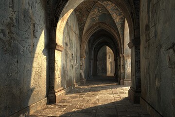 Fototapeta premium Stone Archway in Ancient Cathedral