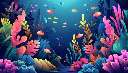 coral and seaweed isolated on white