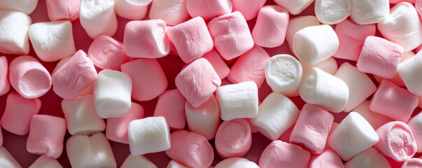 Heap of pink and white marshmallows