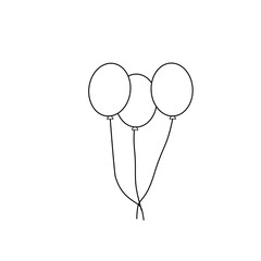 Balloon icon vector isolated on white background. party balloon icon decoration birthday vector. Balloon vector icon