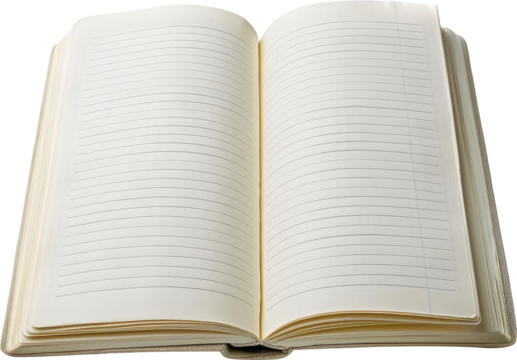 Blank lined notebook ready for your ideas.