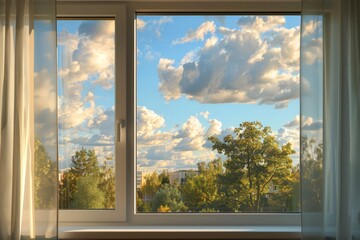 Clear Sky View from Window