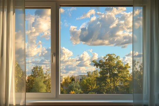 Fototapeta Clear Sky View from Window