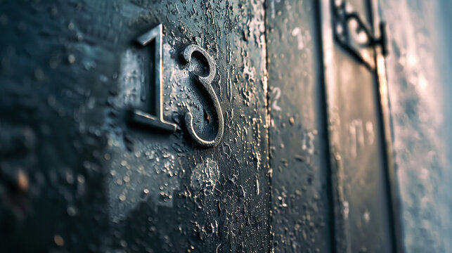 the number 13 prominently displayed, symbolizing the superstition around this unlucky number