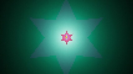 abstract stylized christmas animation with stars in stylized dots pattern and multiple colors - Powered by Adobe