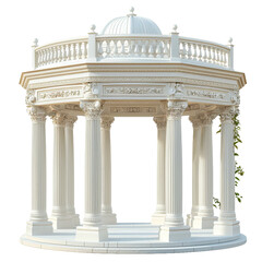 Obraz premium colonnade of the cathedral 3d rendering isolated on white background