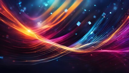 Obraz premium A colorful, abstract image with a wave-like pattern