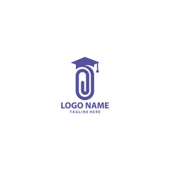 clip education line logo design vector