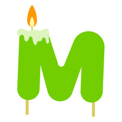 Candle Birthday Letter M
