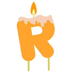 Candle Birthday Letter R