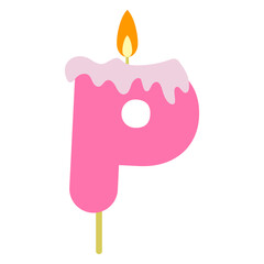 Candle Birthday Letter P