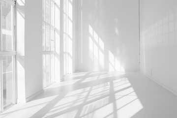 Fototapeta premium Empty Room with Large Windows