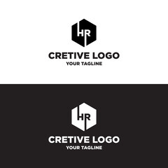 creative letter HR logo design vector