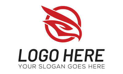 Red Color Abstract Bird Beak Logo Design