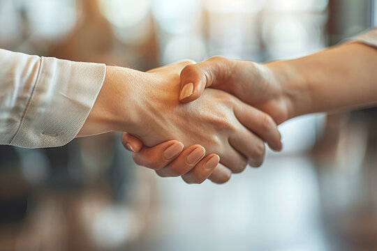 Photograph of a Candidate Shaking Hands with Colleagues: A new hire shaking hands with future colleagues during an office tour.