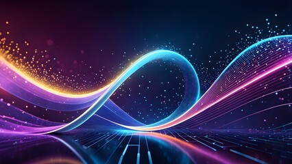 Obraz premium A colorful wave with a purple and orange line in the middle