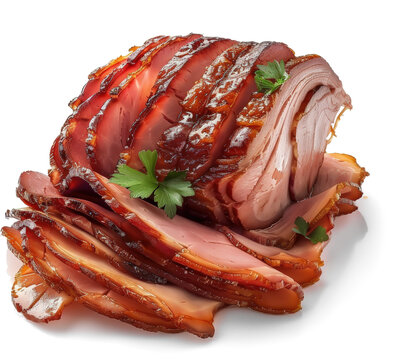 Glazed ham slices