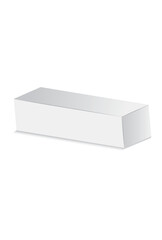 Fototapeta premium Closed vertical mockup box in white and grey color, vertical package mockup box illustration