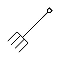 Garden fork icon. Hayfork pitchfork simple flat Hayfork pitchfork illustration on white background..eps