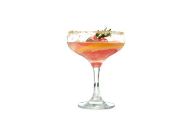 PNG, Grapefruit cocktail in glass, isolated on white background