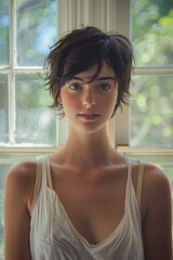 Contemplative Young Woman in Natural Light