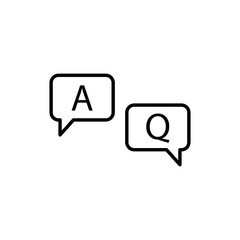 Answer and question line icon, simple flat trendy style illustration on white background..eps