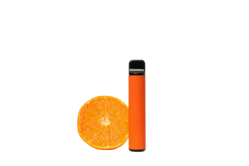 PNG, Electronic cigarette with an orange, isolated on white background