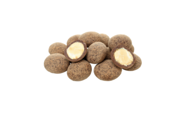 PNG, Almonds in chocolate, isolated on white background