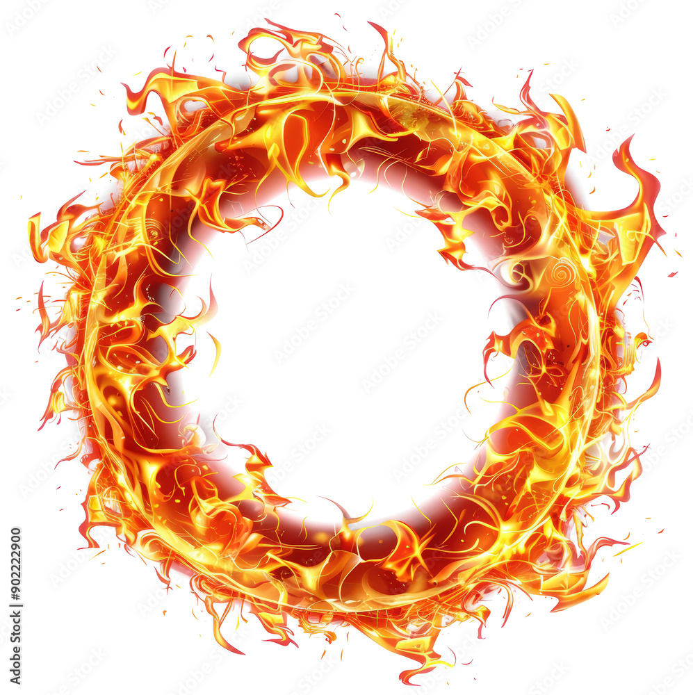 Poster fiery ring of fire burning bright.