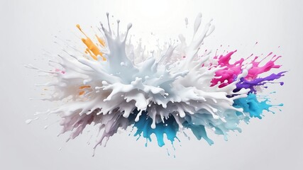 white ink splash abstract background copy space backdrop art