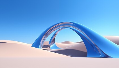 blue sky and clouds in desert with arch structure