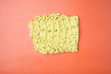 A close up of a instant noodle