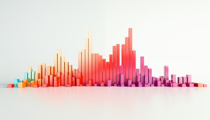 Obraz premium abstract background with equalizer, graph with arrow, chart, colorful 