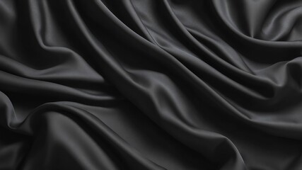 Obraz premium black fabric folds abstract background copy space backdrop art