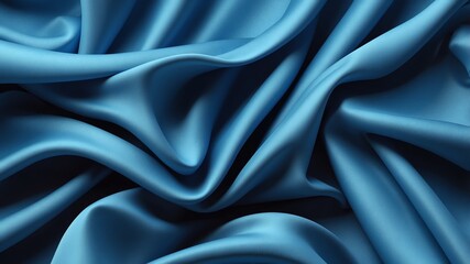 Obraz premium blue fabric folds abstract background copy space backdrop art