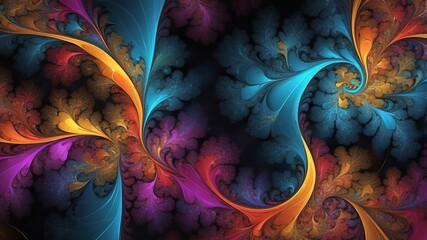 Naklejka premium colorful fractal pattern abstract background copy space backdrop art