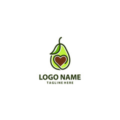 love avocado line logo design vector