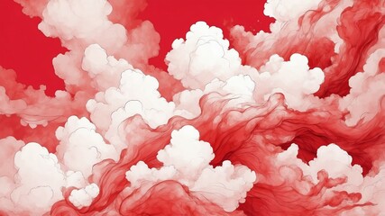 Fototapeta premium red ink cloud abstract background copy space backdrop art