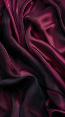 Obraz premium Luxurious crimson and black silk fabric closeup