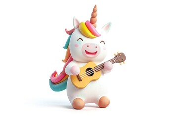 Little Unicorn with a ukulele