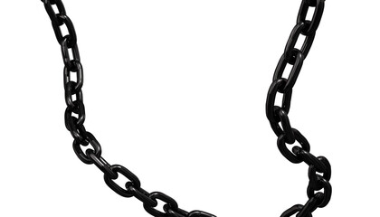 black chain on transparent background