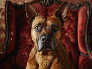 Obraz premium Dog isolated on paper background