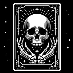 skull and skeleton hand tarot design